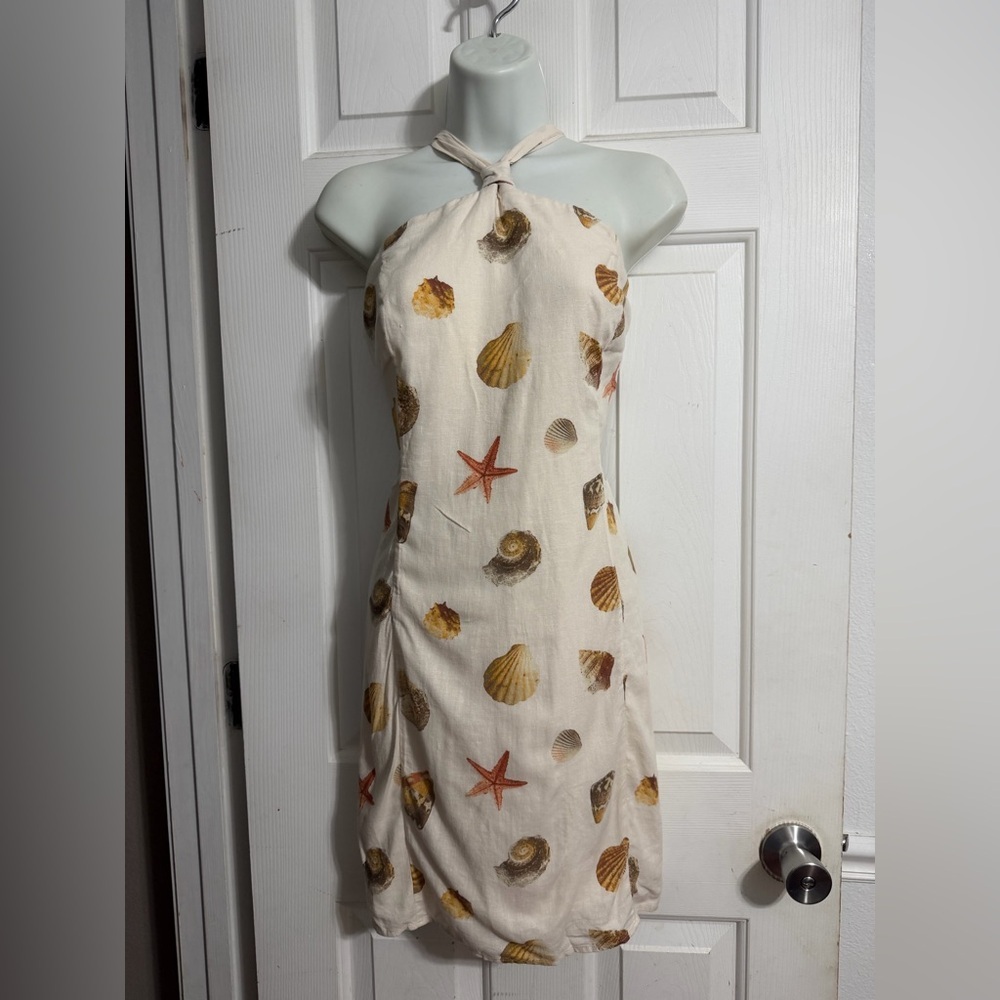 Women's Wild Fable Knotted Y-Neck Linen Mini A-Line Dress - XL - Picture 2 of 8